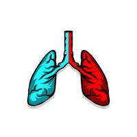 icono de pulmones. icono médico y de salud, puede usarse para elementos de diseño de promoción de publicidad de salud o para diseños de camisetas vector