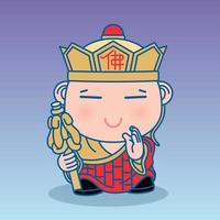 Chinese of god, Cute Cartoon character vector illustration