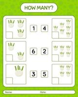 How many counting game with , fennel. worksheet for preschool kids, kids activity sheet, printable worksheet vector