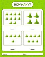 How many counting game with bamboo shoot. worksheet for preschool kids, kids activity sheet, printable worksheet vector