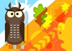 Banner with brown owl. vector