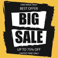 Big sale banner template with editable text. Discount poster design for promotion and advertisement in interent, mobile applications and social networks. Flat vector illustration.