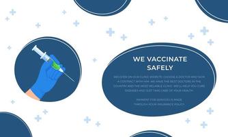 Vector illustration of safe vaccination. The concept of virus vaccination.