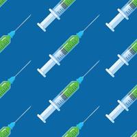 Vector illustration of preparation for an injection or surgery. Pattern of isolated syringes with anesthesia.