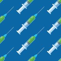 Vector illustration of preparation for an injection or surgery. Pattern of isolated syringes with anesthesia.