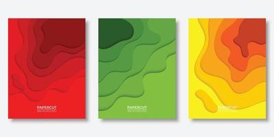 Vertical banners set with 3D abstract background and paper cut shapes.template. Simple realistic design. Beautiful background. vector eps10 illustration.