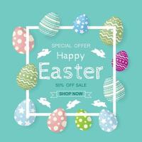 Happy Easter sale background with Egg. Vector illustration.