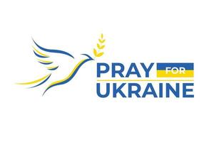 cartel de paz para ucrania. diseño de pancartas símbolo de paz y paloma. apoyo a ucrania. detener la guerra en ucrania. diseño vectorial de logotipos e iconos. vector