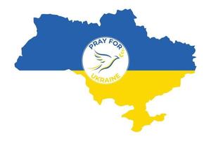 Dove of peace on the background of the Ukrainian map. Ukraine and Russia military conflict. Stop world war. Symbol of peace and freedom on the background of the Ukrainian map vector