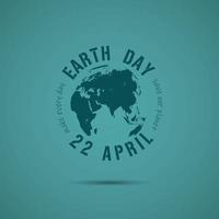 concepto del día mundial de la tierra. ilustración vectorial salvar el concepto de la tierra. 22 de abril texto hacer todos los días día de la tierra 22 de abril - salvar nuestro planeta vector