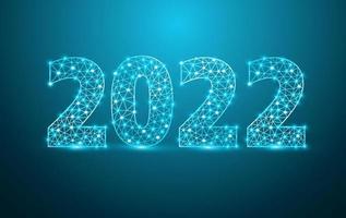 2021 new year text design with mesh stylish alphabet letters numbers, Graphic background communication structure with connected dots lines, Vector illustration