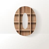 Vector wood shelf font design alphabet letter