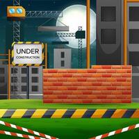 Background scene with a building construction site vector