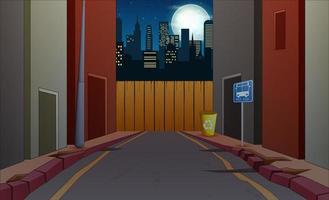 A city street in the night landscape vector