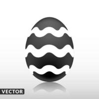 huevo de pascua negro con patrón exótico, vector, ilustración. vector