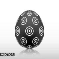 huevo de pascua negro con patrón exótico, vector, ilustración. vector