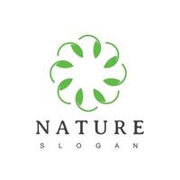 Circle Leaf, Nature Ornament Logo vector