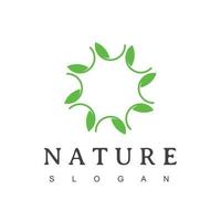 Circle Leaf, Nature Ornament Logo vector