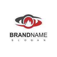 Engineering Logo Template, Gear And Flame Element For Industrial Company vector