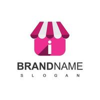 Online Shop Logo Design Template With I Initial vector