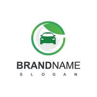 Electric Car Logo with plug icon And bolt symbol, Green Energy Concept vector