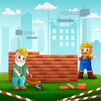 A builder workers at construction site