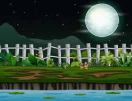 Background of nature landscape at night illustration vector