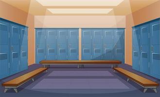 Sport changing room with locker background illustration vector