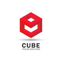 logotipo de cubo 3d vector