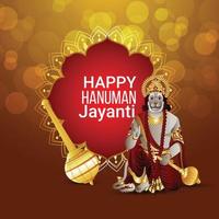 Happy hanuman jayanti celebration hindu festival background vector