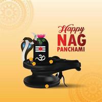 Happy nag panchami celebration background vector