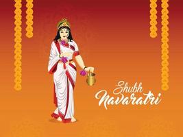 Vector illustration of goddess for happy navratri