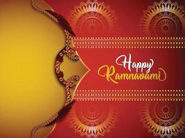 Happy ram navami festival wishes background with realistic bow vector