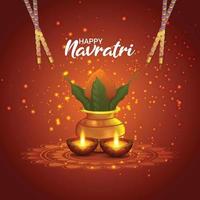 Navratri indian festival greeting card vector
