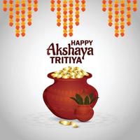 Indian festival happy akshaya tritiya celebration banner vector