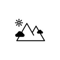 Mountain, Hill, Mount, Peak Solid Line Icon Vector Illustration Logo Template. Suitable For Many Purposes.