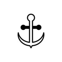 Anchor, Port Solid Line Icon Vector Illustration Logo Template. Suitable For Many Purposes.