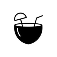 bebida de coco, jugo línea sólida icono vector ilustración logotipo plantilla. adecuado para muchos propósitos.
