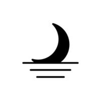 Moon, Night, Moonlight, Midnight Solid Line Icon Vector Illustration Logo Template. Suitable For Many Purposes.