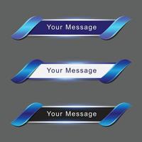 Template three blue shiny lower third vector