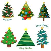 Set of Christmas tree. vector