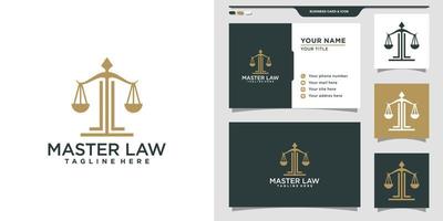 Symbol of the law logo and business card design. Logo can be used for law firm, law office. Premium Vector