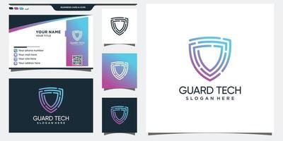 Shield logo template with creative modern concept. Logo and business card design Premium Vector