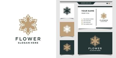 Flower beauty logo design and business card. Logo design for beauty salon, yoga and spa. Premium Vector
