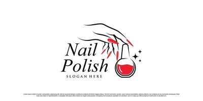 Nail polish or nail studio logo design for beauty salon with unique modern concept Premium Vector