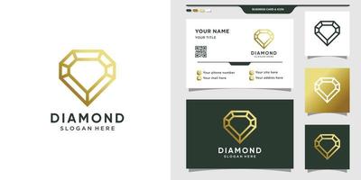 plantilla de logotipo de diamante elegante y diseño de tarjeta de visita premium vector