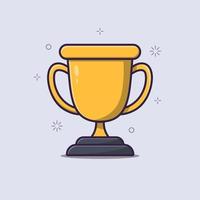 gold trophy cartoon illustration isolated object vector