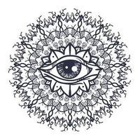 todos los ojos que ven en mandala vector