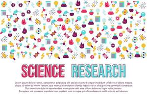 Biology research flat banner vector template