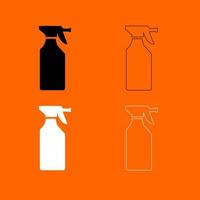 Household chemicals icon white black color vector illustration image flat style